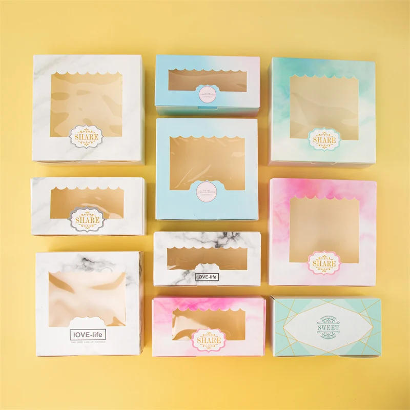 Description Picture 5 of itemStoBag 5pcs Egg Yolk Crisp Cookie Baking Packing Box Donuts Chocolate Gift Clear Window Birthday Christmas Event & Party Favors