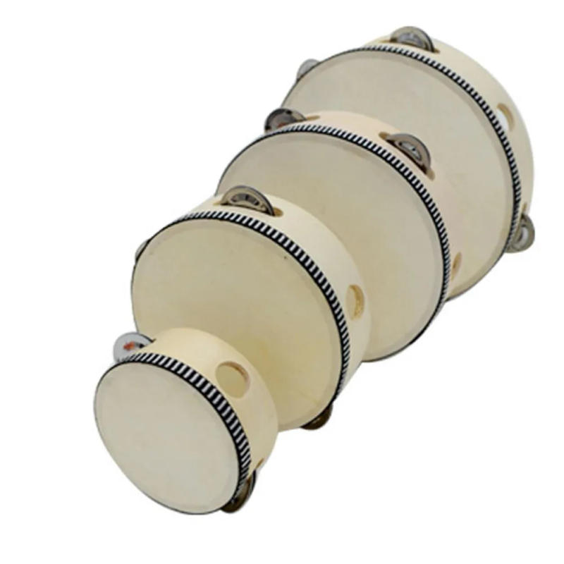 Description Picture 3 of itemMusical Instruments Tambourine Drum Percussion Hand Drums Toys 4in 6in 8in 10in Wood Kids Children Educational Tambourine 2022