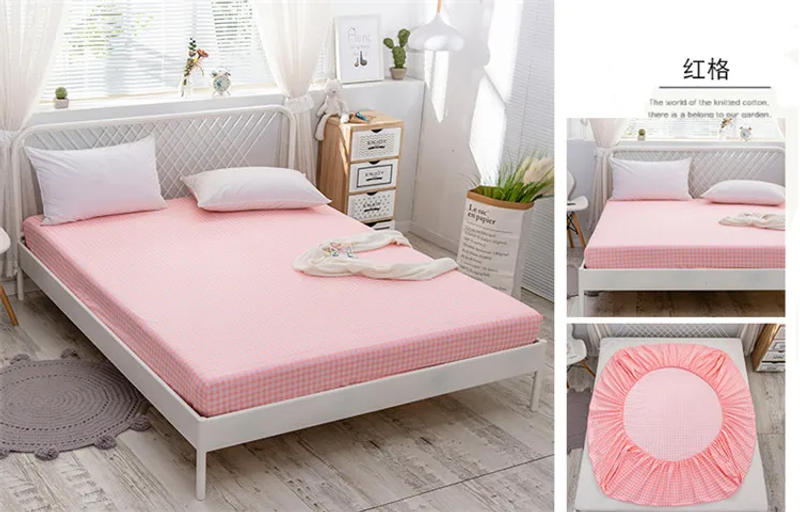 Description Picture 6 of itemKuup New 1pc Pure Cotton Soft Fitted Sheet Luxurious Double Queen King Size Bed Sheet with Elastic Bottom Sheet Cotton For Adult