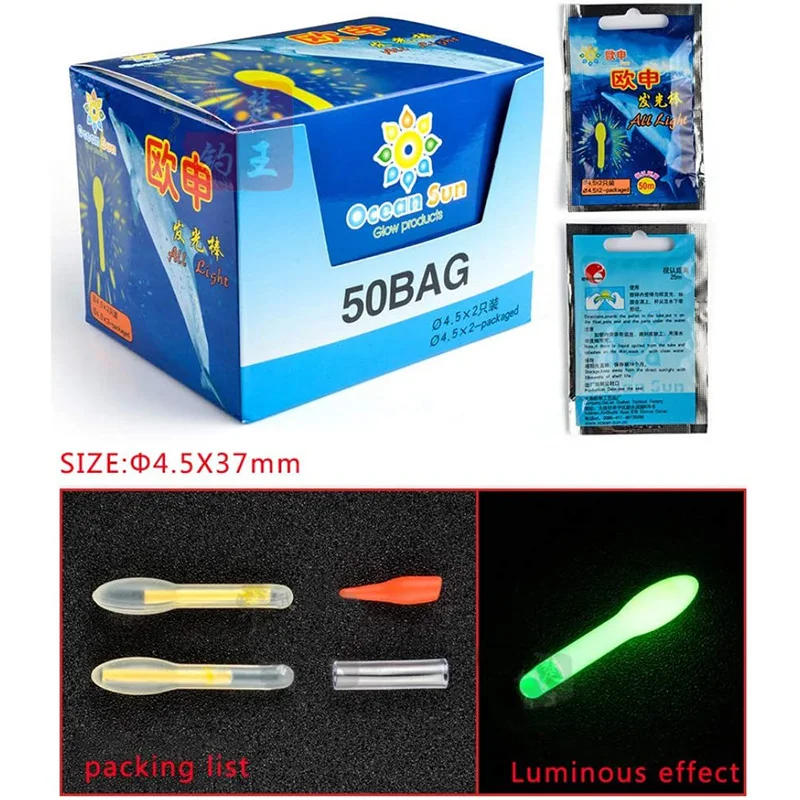 Description Picture 2 of item10Pcs Fluorescent Fishing Float  Glow Sticks Fishing Buoy Bulb Shape Luminous Float Night Fishing Light Stick 25M/50M Visibility