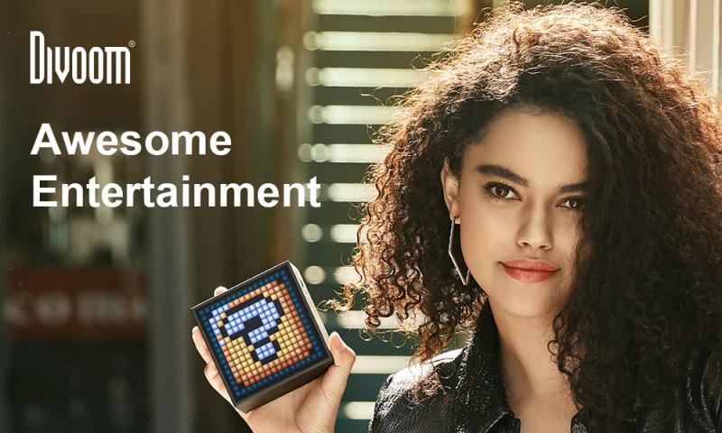 Description Picture 2 of itemDivoom Timebox Evo speakers bluetooth wireless with Clock Alarm Programmable LED Display for Pixel Art Creation Unique Gift