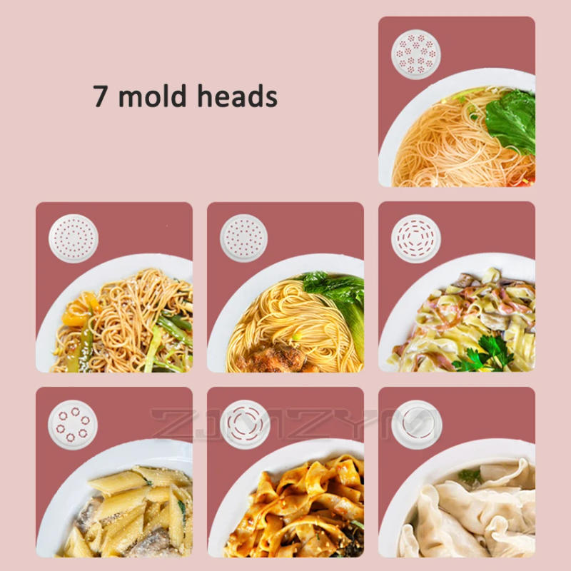 Description Picture 4 of itemElectric Automatic Noodle Press Machine With 7 Molds Noodles Dumpling Maker Pasta Spaghetti Making Cutter Dough Blender 220V