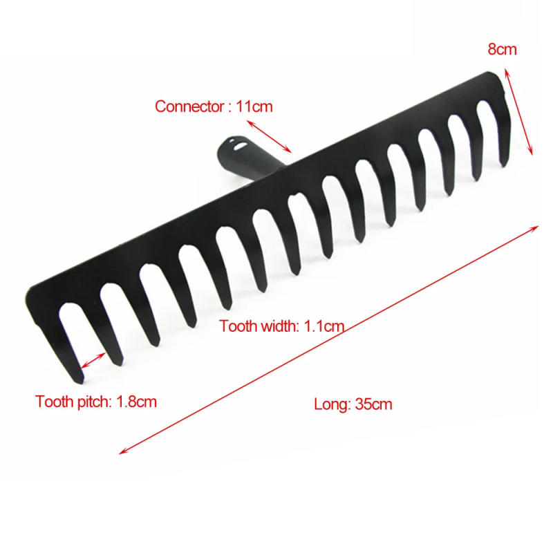 Description Picture 3 of itemFarming Rake Stainless Steel Rake 14-Tooth Hay Deciduous Rake Pine Soil Rake Garden Gardening Tools Agricultural Farm Tools