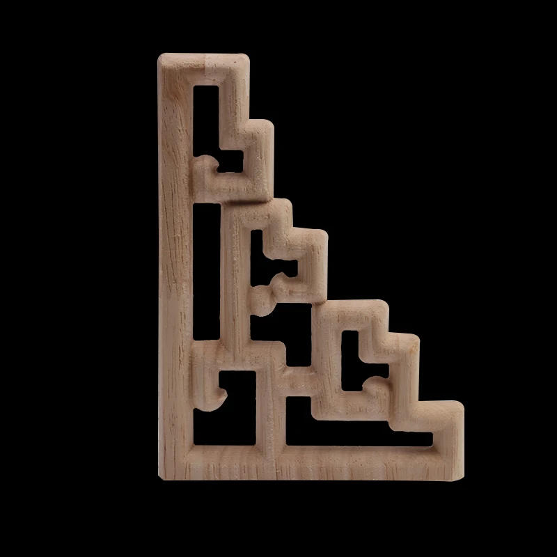 Description Picture 3 of itemWood Decal  Wood Figurines Wood Applique Onlay Modern Retro Long Leaves Crown Rubber Wood Furniture Corner Walls Doors European