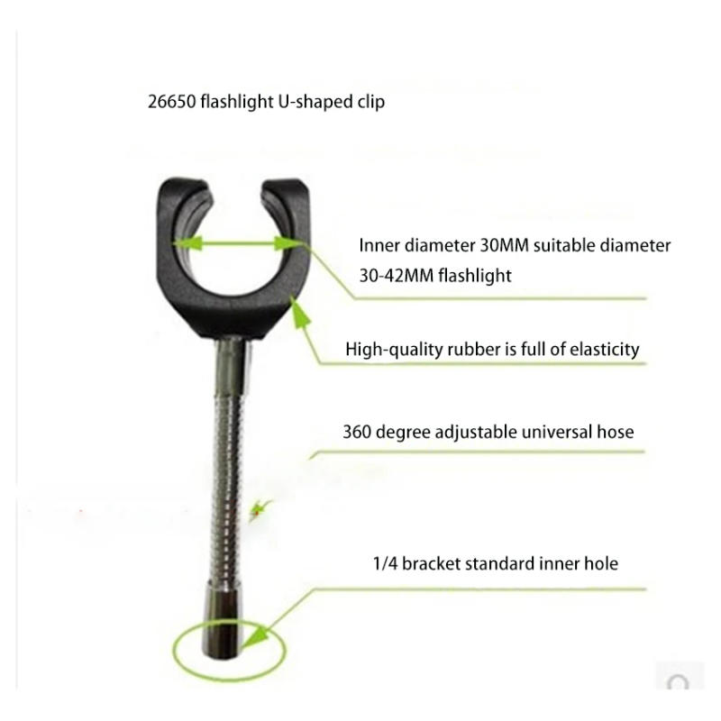 Description Picture 5 of item1pc Universal U Shaped Bike Flashlight Mount Holder Arm Mount Bracket Light Lamp Torch Clip For Tripod Clamp Bicycle Parts