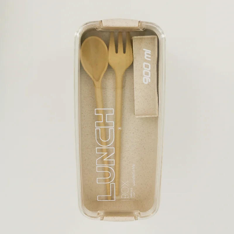 Description Picture 5 of itemHealthy Material Lunch Box 3 Layer Wheat Straw Bento Boxes Microwave Dinnerware Food Storage Container Lunchbox 900ml