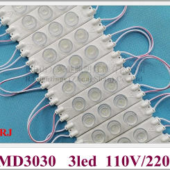 AC110V / AC220V injection LED module light 96mm*22mm SMD 3030 3 LED 3W IP65 with lens used for advertising lighting boxes