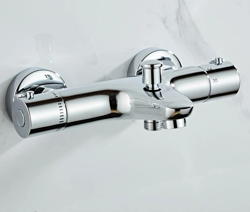 Description Picture 2 of itemThermostatic Bath Shower Control Valve Bottom Faucet Wall Mounted Hot And Cold Brass Bathroom Mixer Bathtub Tap Shower Mixer Tap