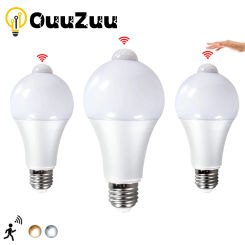 OuuZuu E27 LED PIR Motion Sensor Light Bulb 12W 15W 18W 85-265V Infrared Radiation Motion Detector Sensor Lamp for Home lighting