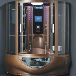 1500X1500X21250mm Luxury Steam Shower Cabin Bathroom Shower Enclosure Multi-Functional TV/DVD Wet Sauna Room 001