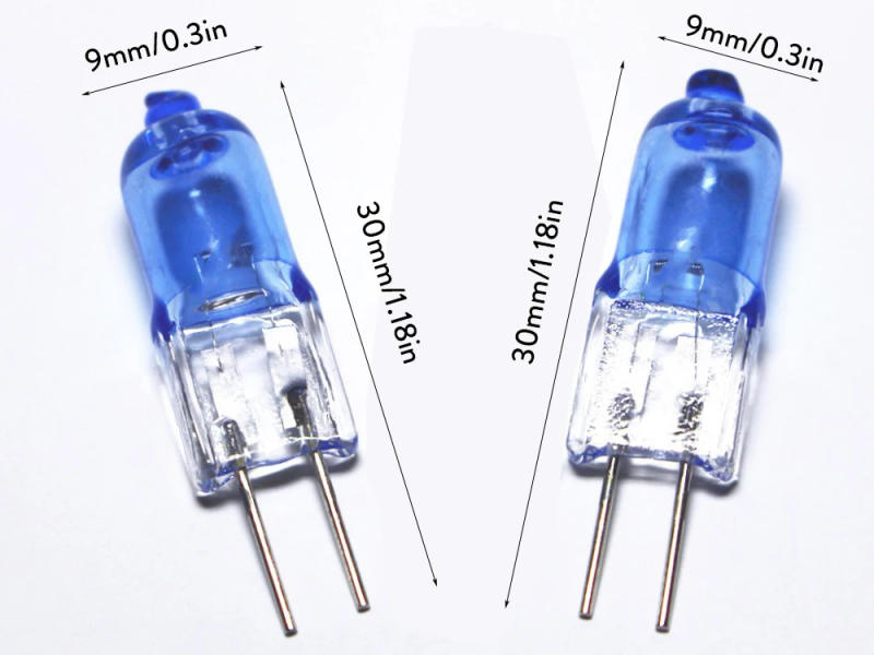 Description Picture 2 of item10pcs/Lot G4 Halogen Lamp 20W 12V Warm White Light Bulb Blue Shell G4 Halogen Light Bulb for Home Crystal Chandelier Decor