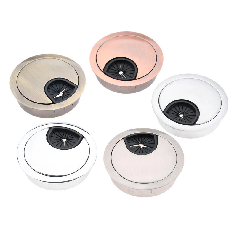 Description Picture 4 of item1Pc Zinc Alloy Desk Wire Hole Cover Base Computer Grommet Table Cable Outlet Port Surface Line Box Furniture Hardware