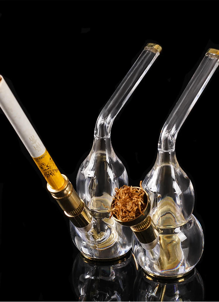 Description Picture 4 of itemNew 1pcs Water Smoking Tobacco Pipe Cigarette Holder Filter Cigar Smoke Mini Hookah Gold KY218