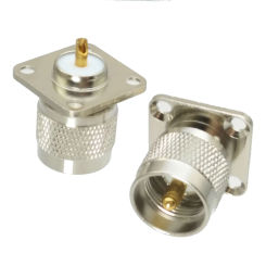 Connector UHF PL259 Male plug 4-holes Flange solder panel mount RF Coaxial