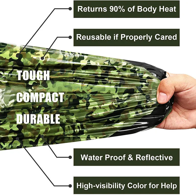 Description Picture 5 of itemWaterproof Lightweight Thermal Emergency Sleeping Bag Bivy Sack - Survival Blanket Bags Camping, Hiking, Outdoor, Activities