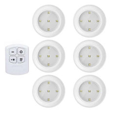 Dimmable LED Closet Light Wireless Under Cabinet Light Battery Operated Puck Lights Touch/Remote Control For Wardrobe Kitchen