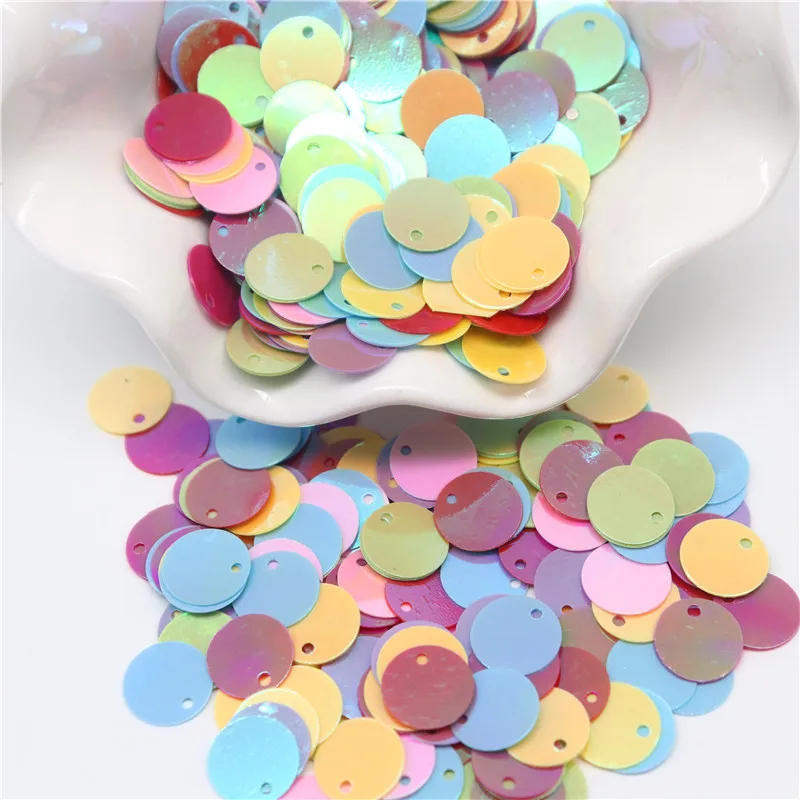 Description Picture 5 of itemSequin 10mm 15mm 20mm 25mm Round Sequins Holes Confetti Wedding Decoration DIY Jewelry Clothing Bag Accessories Lentejuelas10g