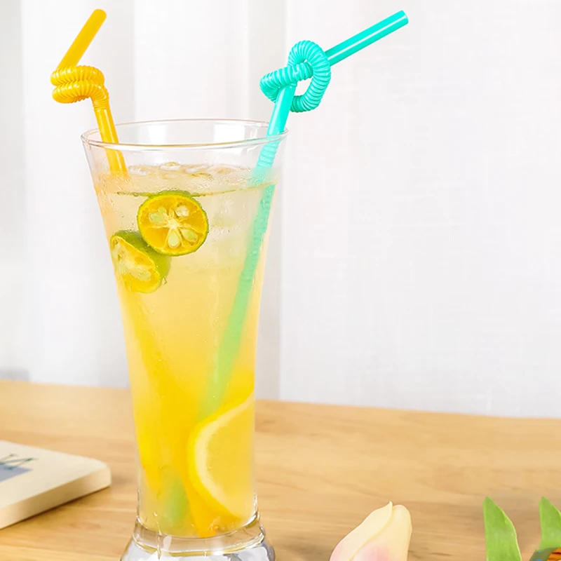 Description Picture 5 of item100PCS Multicolor Straws Extra Long Plastic Drinking Straws Non-Toxic Bendable Disposable Straw Shop Bar Wedding Party Supplies