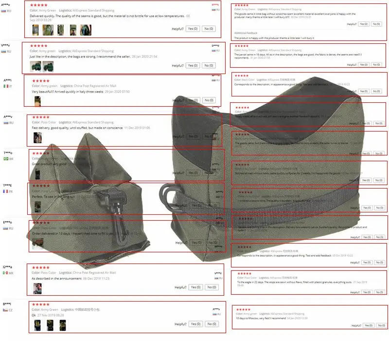 Description Picture 3 of itemSniper Shooting Gun Bag Front Rear Bag Target Stand Rifle Support Sandbag Bench Unfilled Hunting Rifle Rest Airsoft Accessories