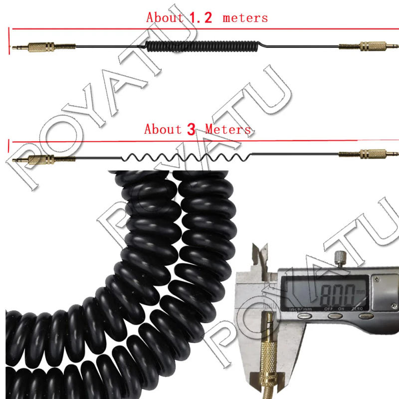 Description Picture 5 of itemPoyatu 3.5mm Coiled Audio Cable for Marshall  ACTON II  STANMORE II  WOBURN II STOCKWELL Bluetooth Speaker Replacement AUX  Cord