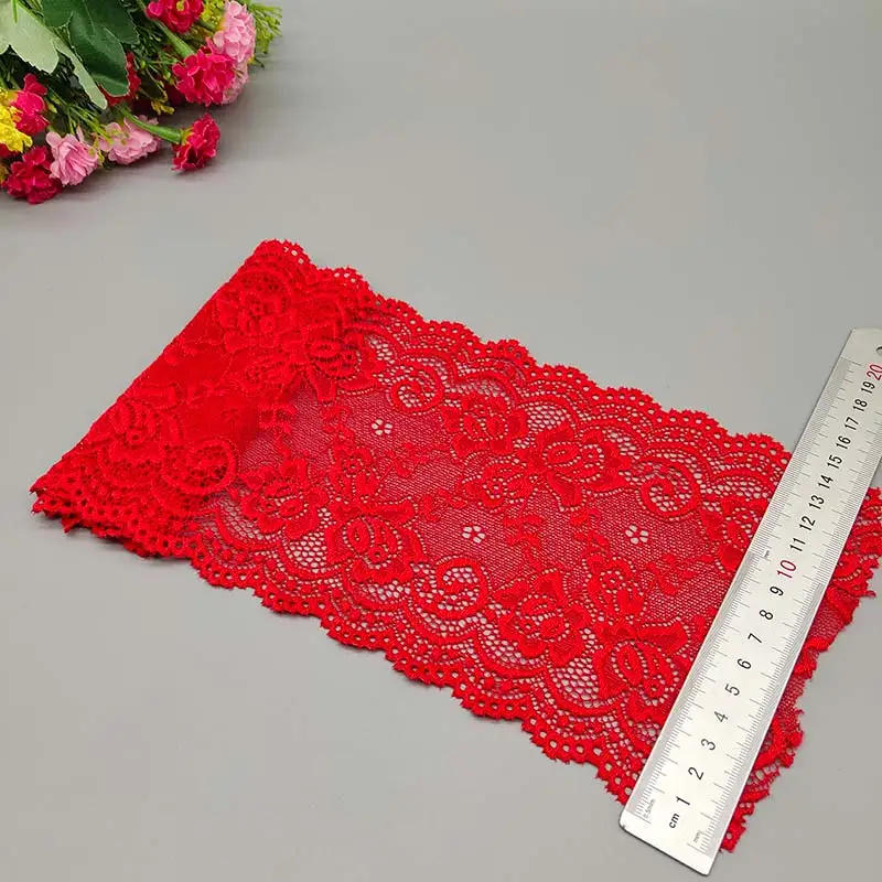 Description Picture 6 of itemNew 1Yard Flower Pattern 15CM Wide Elastic Lace Fabric Ribbon Lace Trim Ribbon Diy Craft Fabric Width African Fabrics Stretch