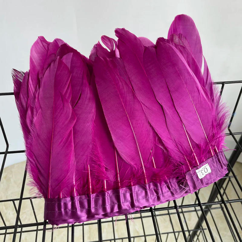 Description Picture 4 of item6 Yards Geese Feather Trim Various Color Dyed Duck Goose Feather Fringes Accessories for Sewing Craft Handiwork Party Decoration