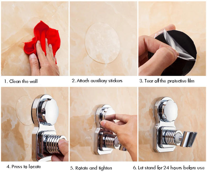 Description Picture 4 of itemSuction Cup Shower Head Holder Adhesive, Handheld Shower Head Holder Bracket, Adjustable Wall Mount Holder for Bathroom