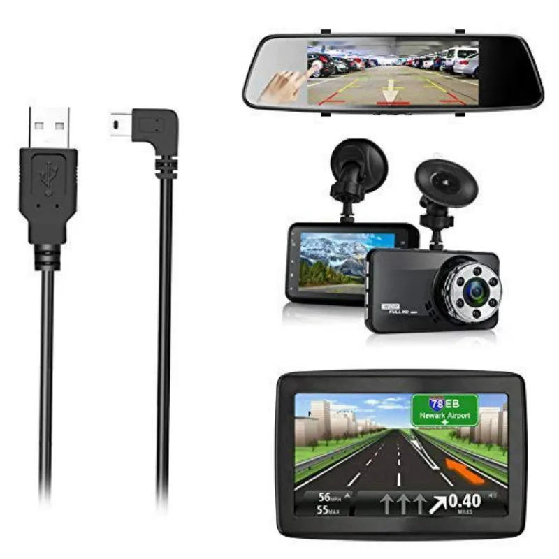 Description Picture 3 of itemCharging Power Cable for Dash Cam USB 2.0 to Mini USB Car Vehicle Power Charger Adapter Cord for GPS DVR Rearview Mirror