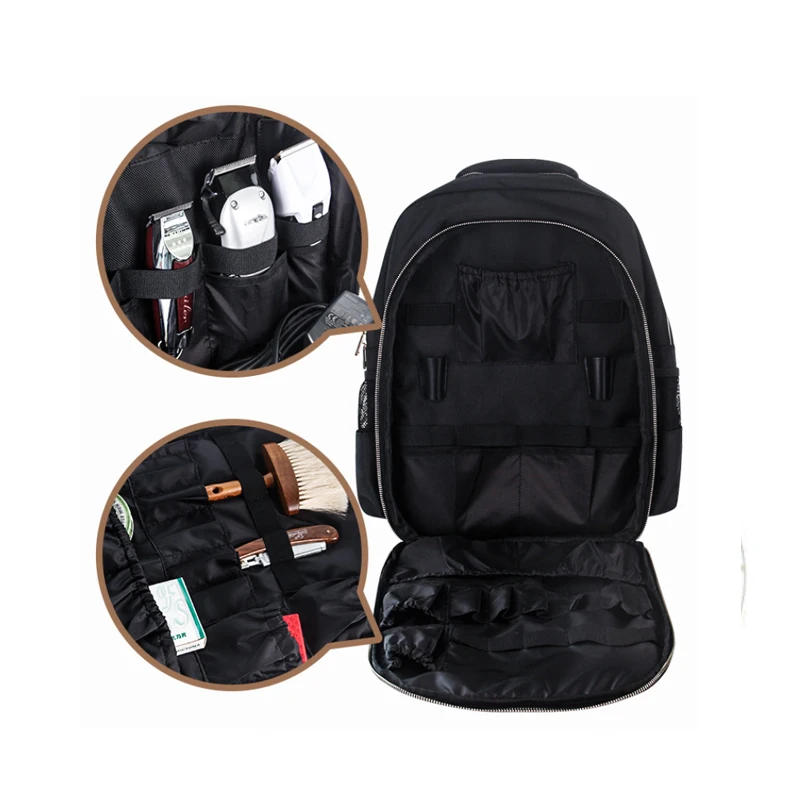 Description Picture 4 of itemBarber Storage Bag Hairdresser Backpack V  wooden Hair Massager Combs To Promote Blood Circulation V 250ML Spray Bottle