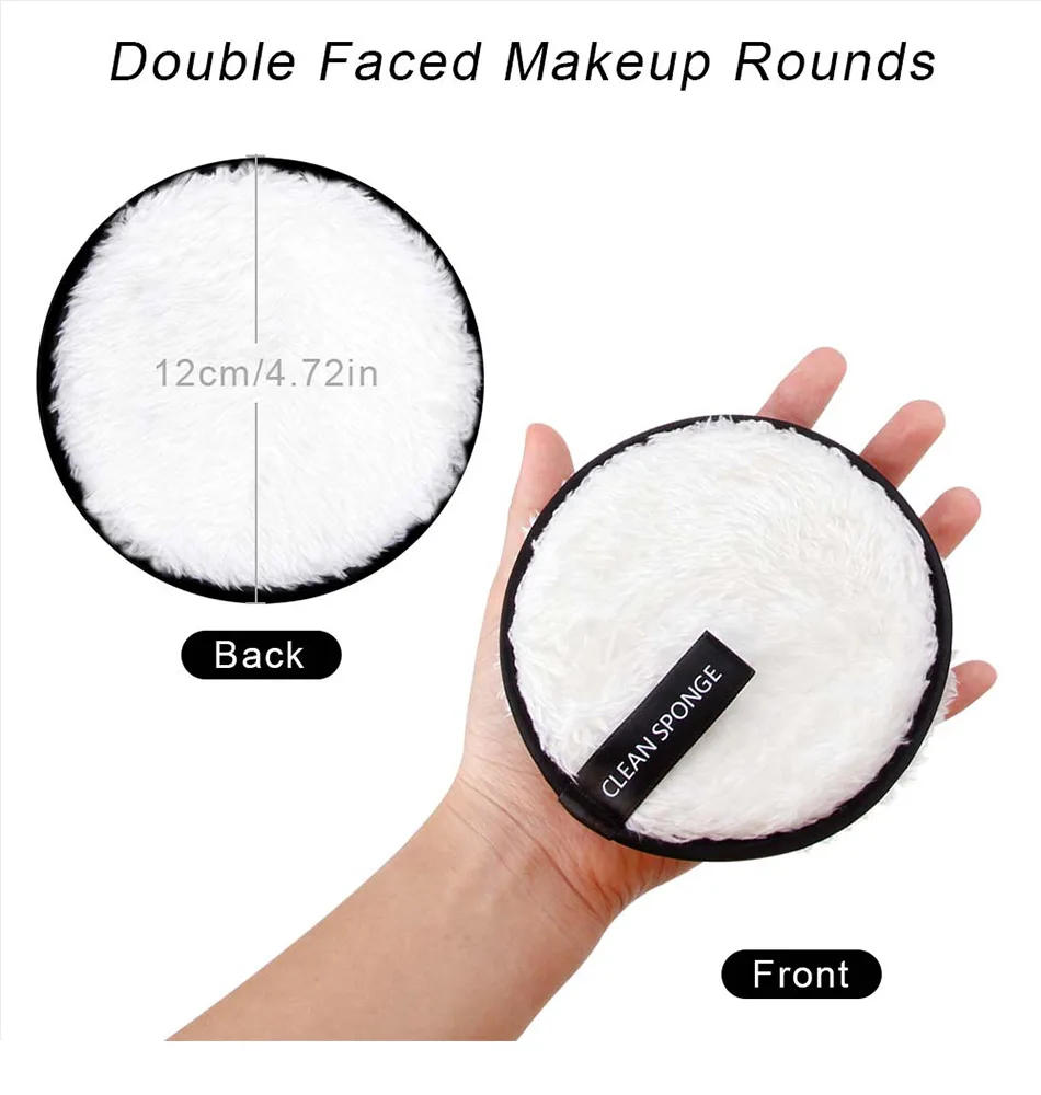 Description Picture 6 of item1pcs Reusable Cleansing Wipe Makeup Remover Cloth Make up Remover Towel Microfiber Reusable Make-up Disc Face Cosmetics Tool