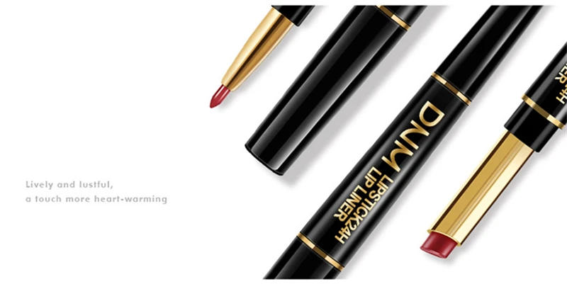 Description Picture 3 of item2 IN 1  Lip Liner Waterproof Matte Lipstick Pencil Contour Tint Sexy Red Matte Long Lasting Moisturizer Lipliner Cosmetics TSLM1