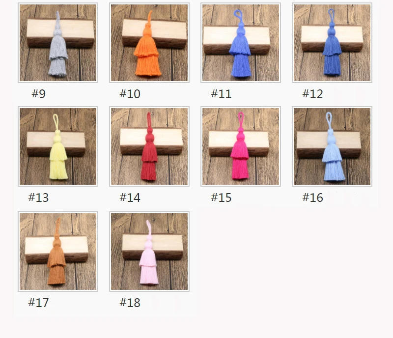 Description Picture 3 of item12cm Double Layers Tassel Fringe Hanging Rope Purl DIY Jewelry Craft Cotton Tree Shape Tassels Dangle Bags Cellphone Decoration