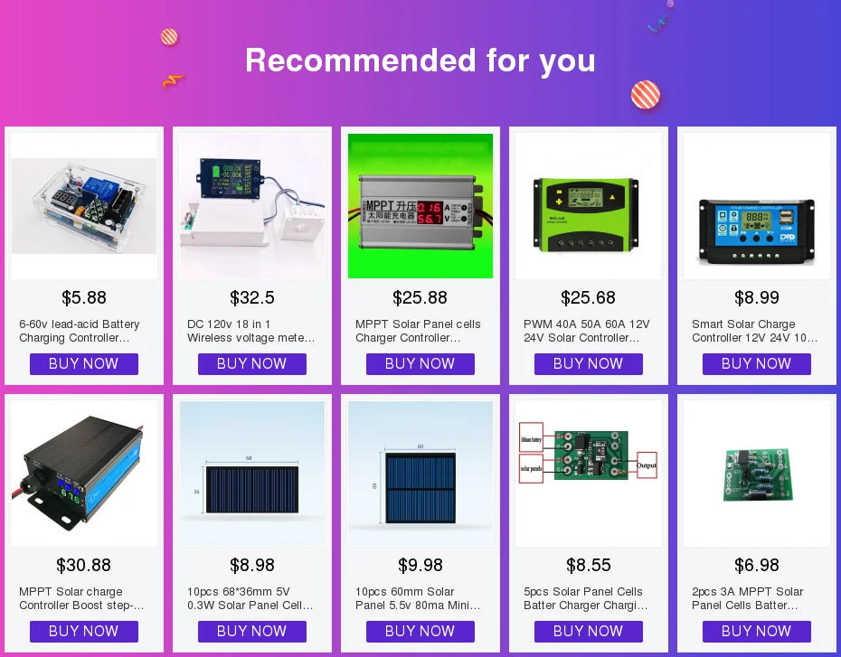 Description Picture 2 of itemMPPT Solar Panel cells Charger Controller booster Adjustable 24V 36V 48V 60V 72V Battery charging voltage Regulator