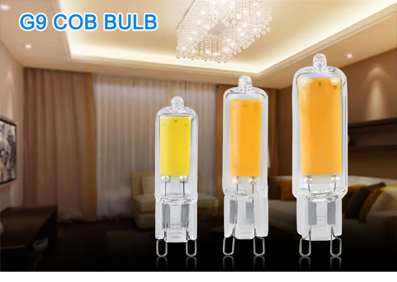 Description Picture 2 of item10PCS/LOT Super Bright G9 LED Light Bulb 6W 9W 12W 15W AC 240V 220V Glass Lamp Constant Power Light LED Lighting G9 COB Bulbs