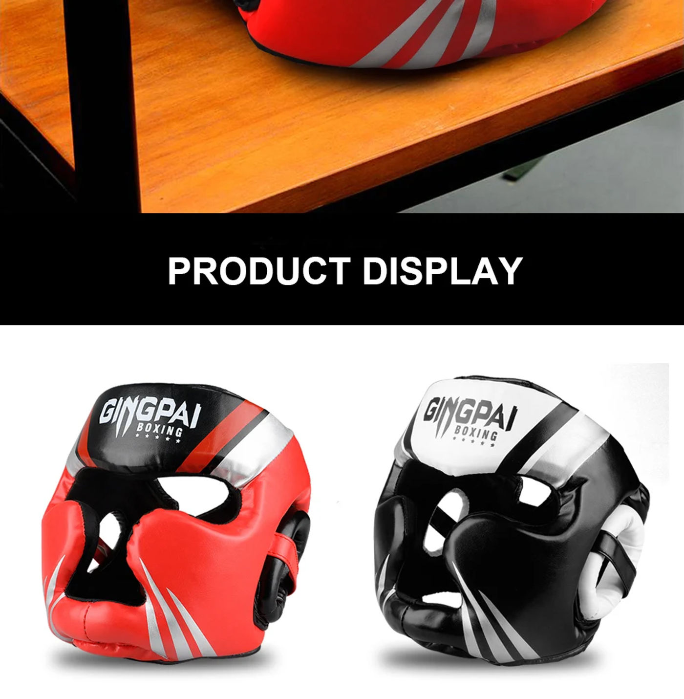 Description Picture 4 of itemKick Boxing Helmet Karate Muay Thai Guantes De Boxeo Free Fight Headgear MMA Head Guard Sanda Training Adults Kids Equipment