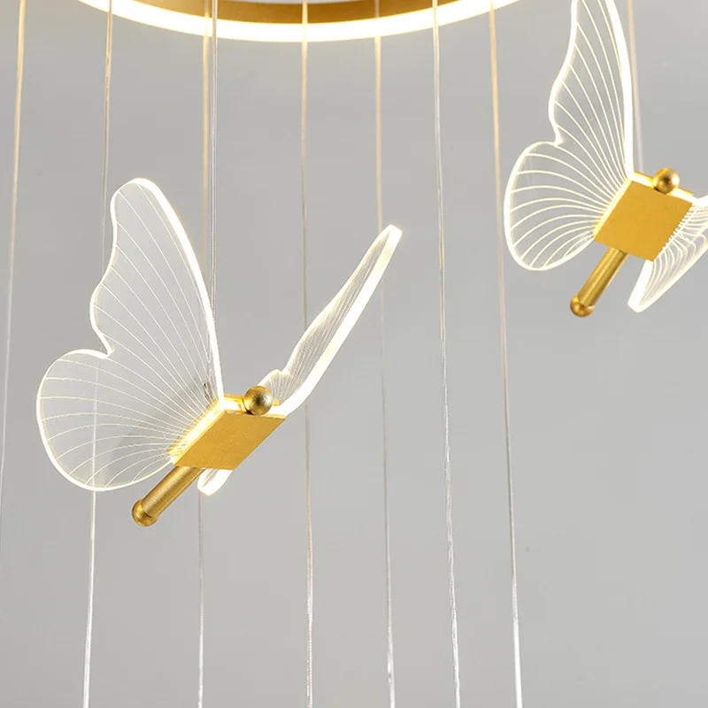 Description Picture 3 of itemButterfly Led Pendant Light Indoor Lighting Staircase Duplex Living Room Dining Room Restaurant Art Hallway Decoration