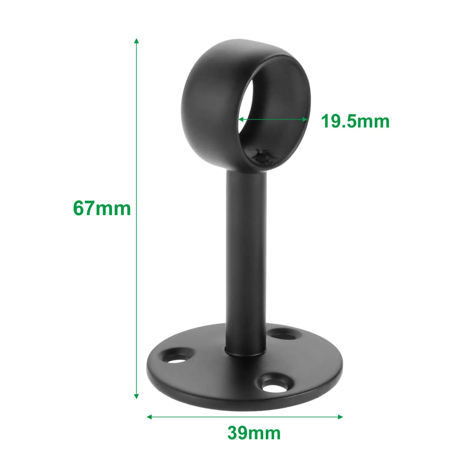 Description Picture 6 of item2Pcs Flange Rod Holders Curtain Rod Ceiling-Mount Bracket Stainless Steel Flange Rod Holder Closet Pole End Supports Socket