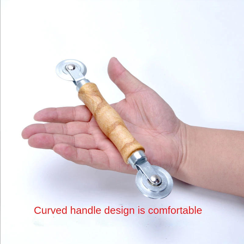 Description Picture 4 of item1 Piece of Wooden Handle Roller Tool Crimping Device for Installing Window Screen, Door, Screen, and Window Crimping Wheel