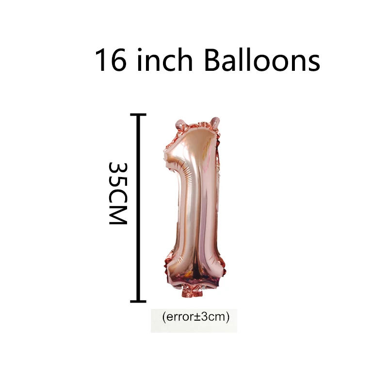Description Picture 4 of item16 32 Inch Foil Number Balloons Wedding Happy Birthday Party Decorations Rose Gold Digital Globos Balloon Baby Shower Supplies