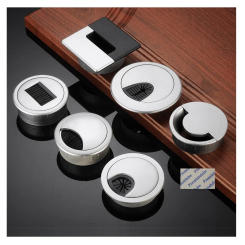 10Pcs Silver Plastic ABS Desktop Grommet Hole Cover Wires & Cords Through Fancy New Design