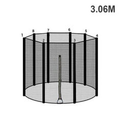 3.06M/1.83m/2.44m Trampoline Enclosure Net Fence Replacement Durable Safety Mesh Netting Suit Fitiness Accessories 6/8/10-Feet
