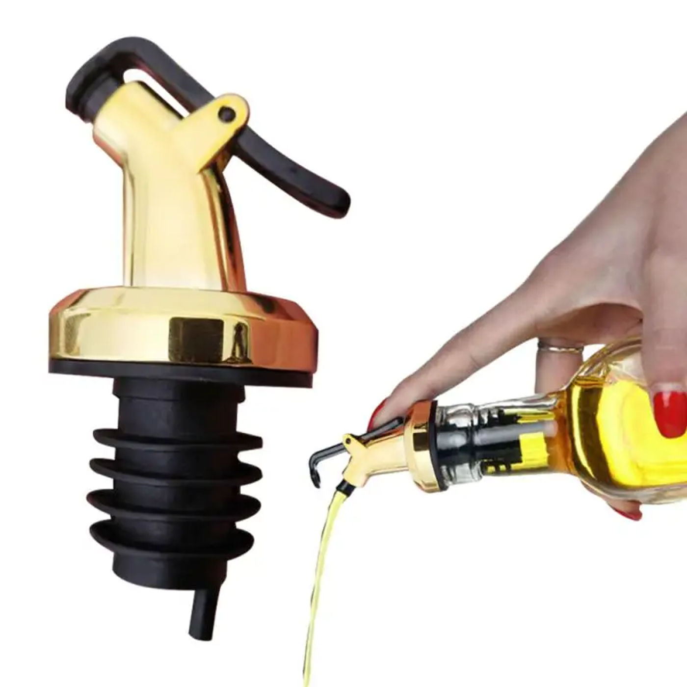 Description Picture 2 of itemHip Flask Pouring Olive Oil Bottle Stopper Dispenser Rubber Leakproof Sealing Cork Stopper Kitchen Tools Bar Gadget Dropshipping