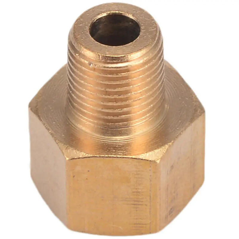 Description Picture 3 of item1/8" Male BSPT To 1/4" Female NPT Adapter Brass BSP-NPT Pipe Fitting Tool For Pressure Gauge Air Gas Fuel Water
