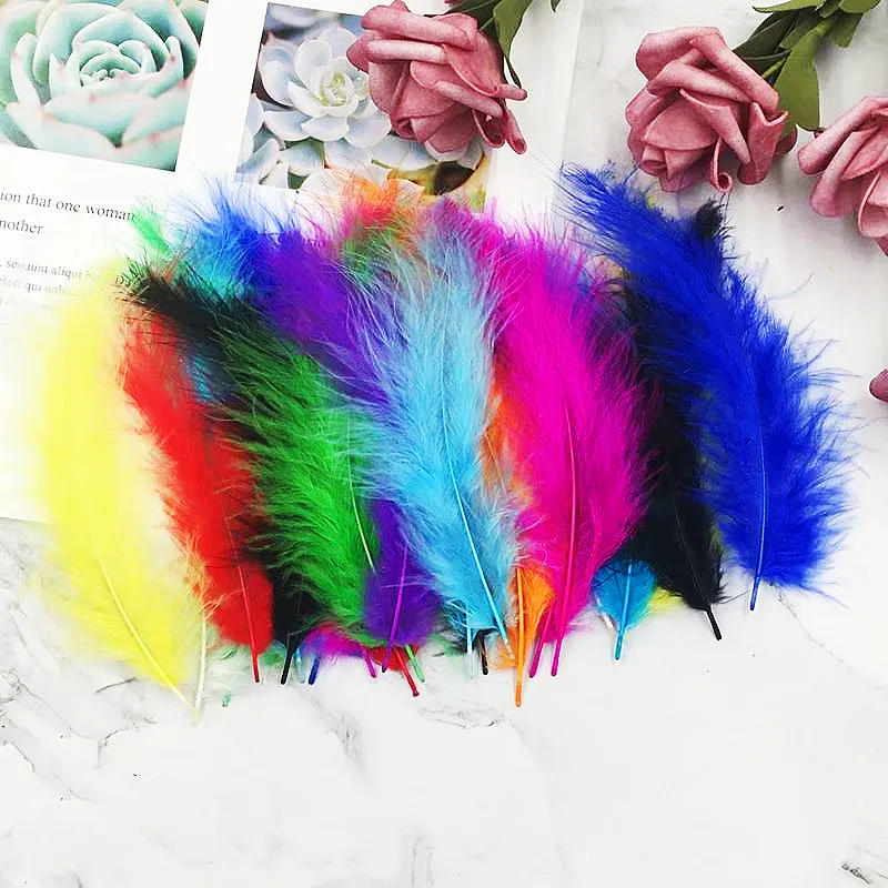 Description Picture 4 of itemNatural Feathers 10-15cm 4-6 Inches Turkey Plume Feather DIY Jewelry Craft Making Accesories for Wedding Party Decoration