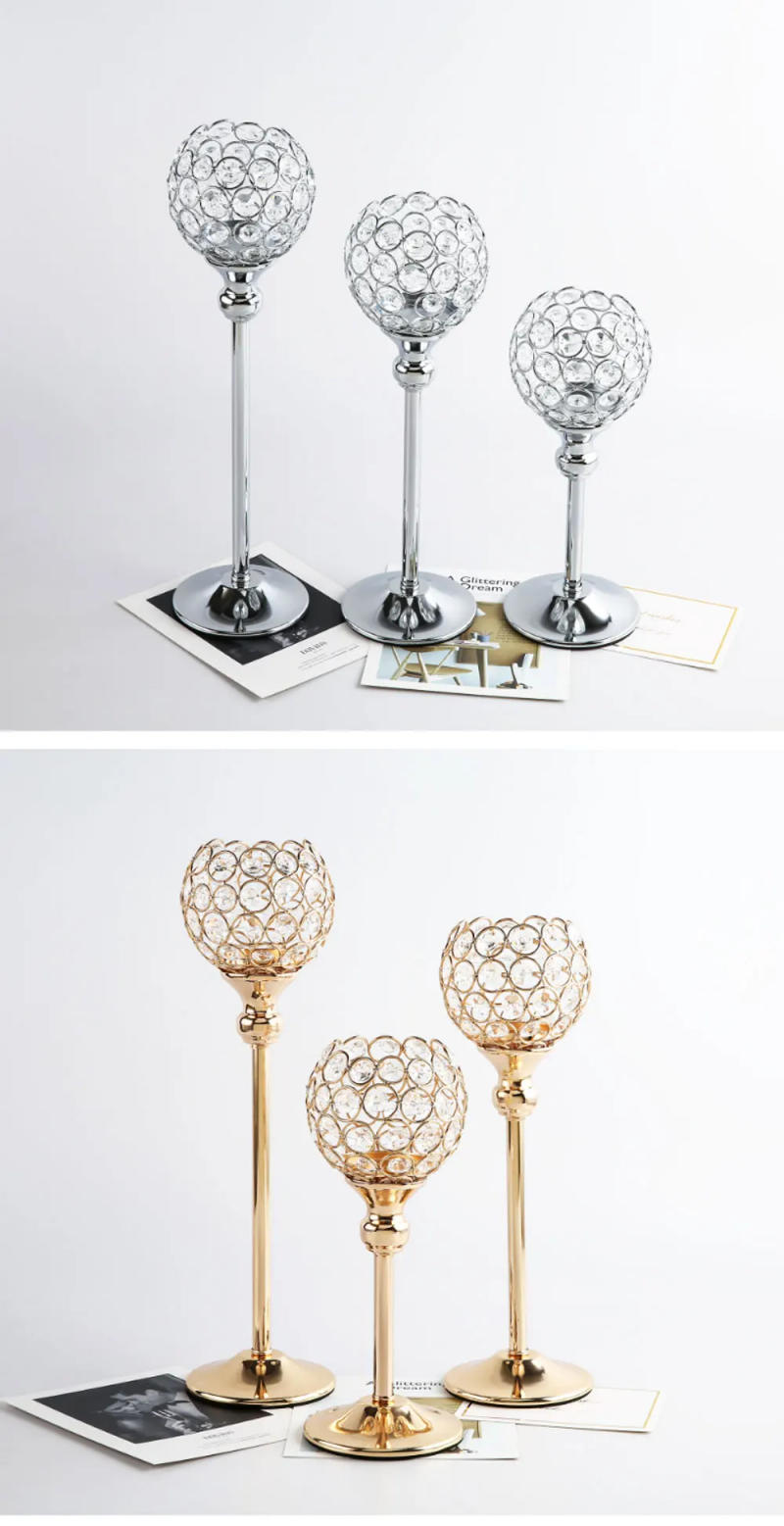 Description Picture 2 of itemCrystal Romantic Candlelight Dinner Home Decor Candle Holders Wedding Decoration Accessories Candlesticks For Candelabro