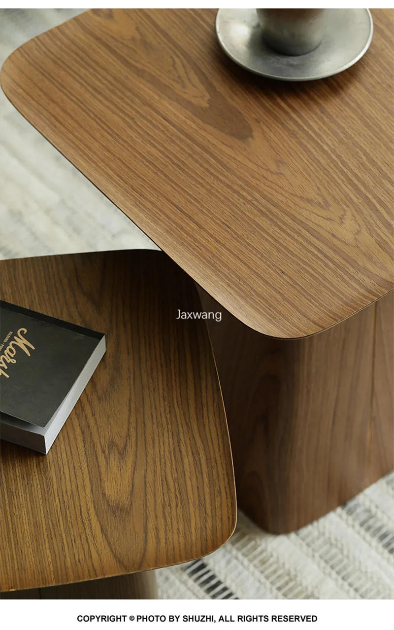 Description Picture 6 of itemCoffee Tables Luxury Nordic Walnut Color Wooden Living Room Dining Room Balcony Casual Simple Side Table Combination Foot Table