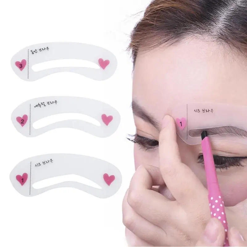 Description Picture 3 of itemWomen 3D Eyebrow Stencil Set Professional Eye Makeup Stencil Set Natural Lasting Shape Cosmetic Tools 3PCS