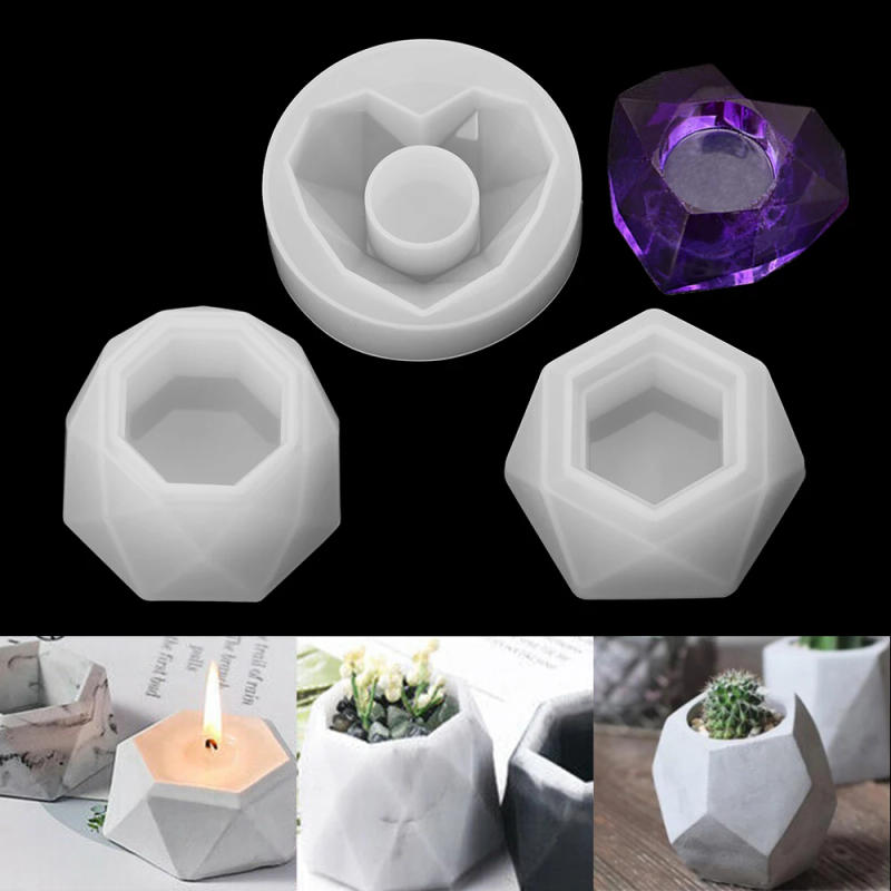 Description Picture 3 of itemHexagon Candle Jar Silicone Molds for Handmade UV Epoxy Plaster Concrete Clay Planter Pot Candle Holder Mould Home Decor