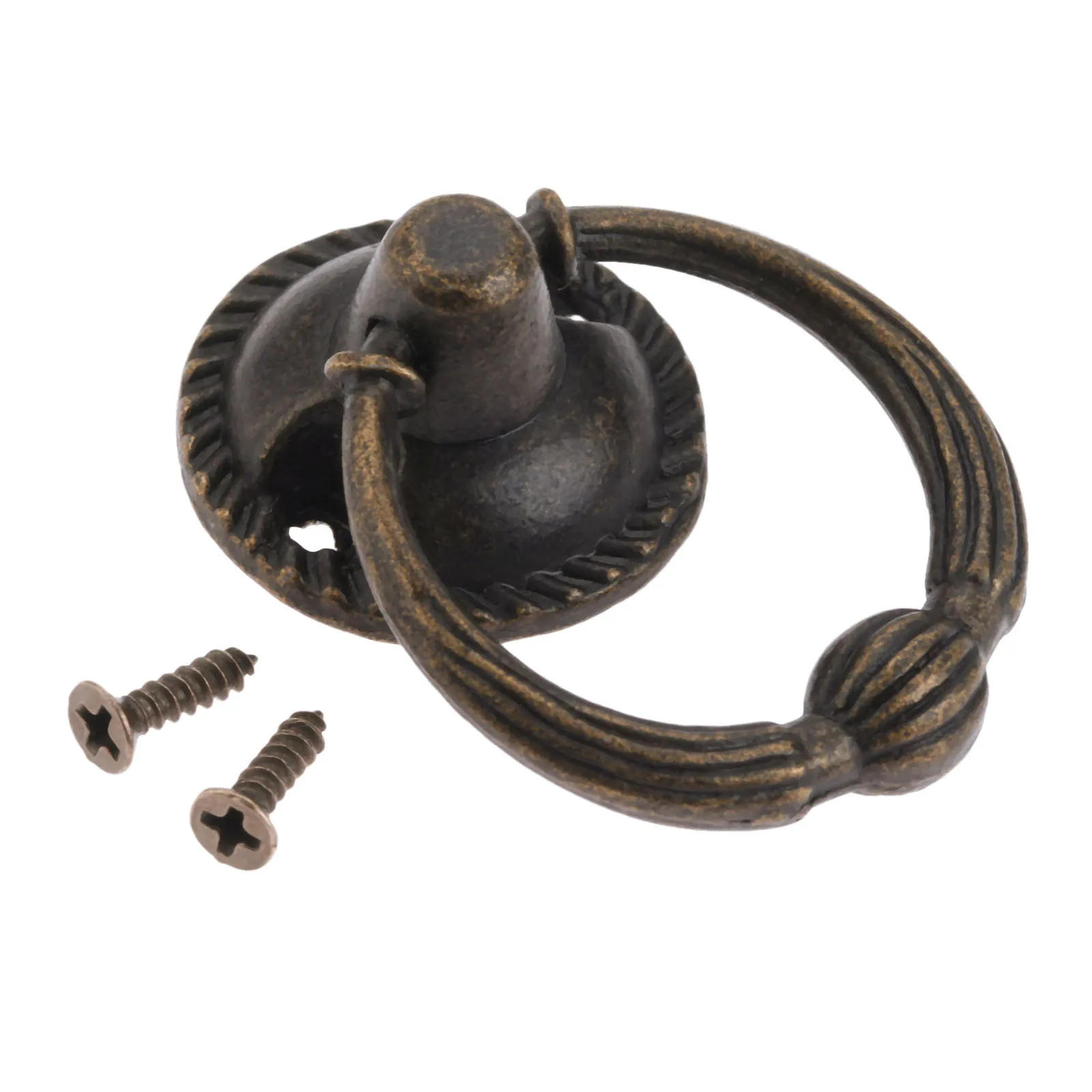 Description Picture 5 of itemAntique Bronze Metal Kitchen Drawer Door Cabinet Handle Furniture Knobs Hardware Cupboard Antique Brass Ring Pull Handles