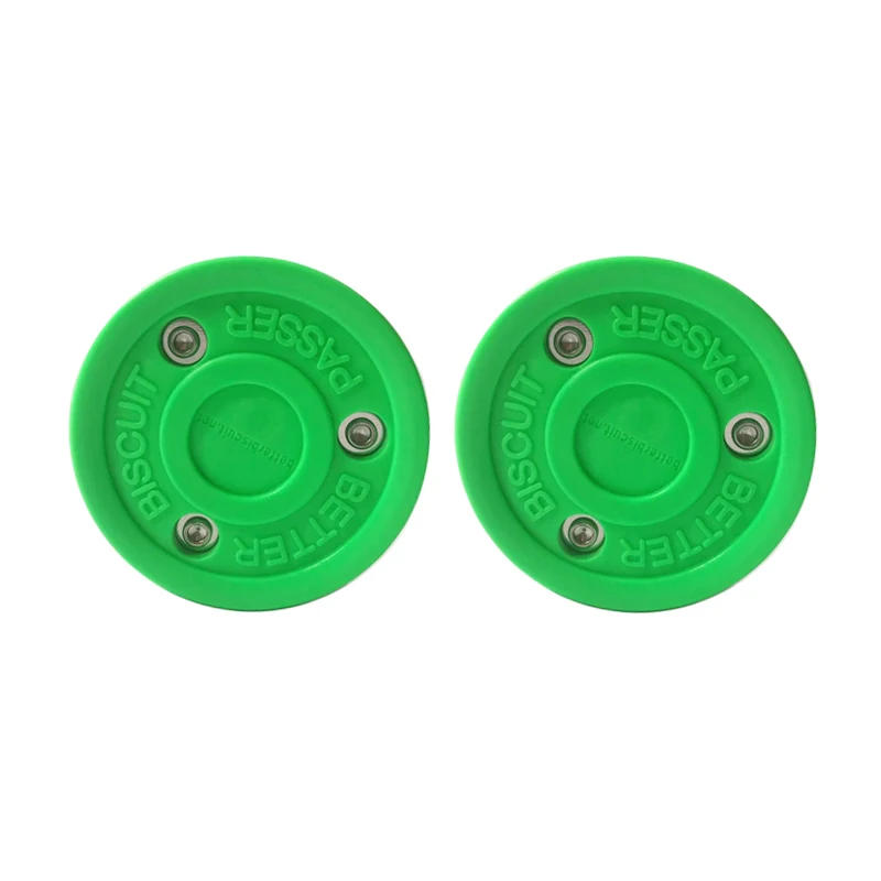 Description Picture 5 of itemRed Green Biscuit Off-ice Hockey Training Pucks for Street Hockey Stickhandling Passing Puck